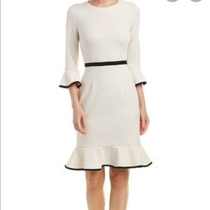 Donna Morgan Dress Flutter Sleeve and Flounced Skirt NWT